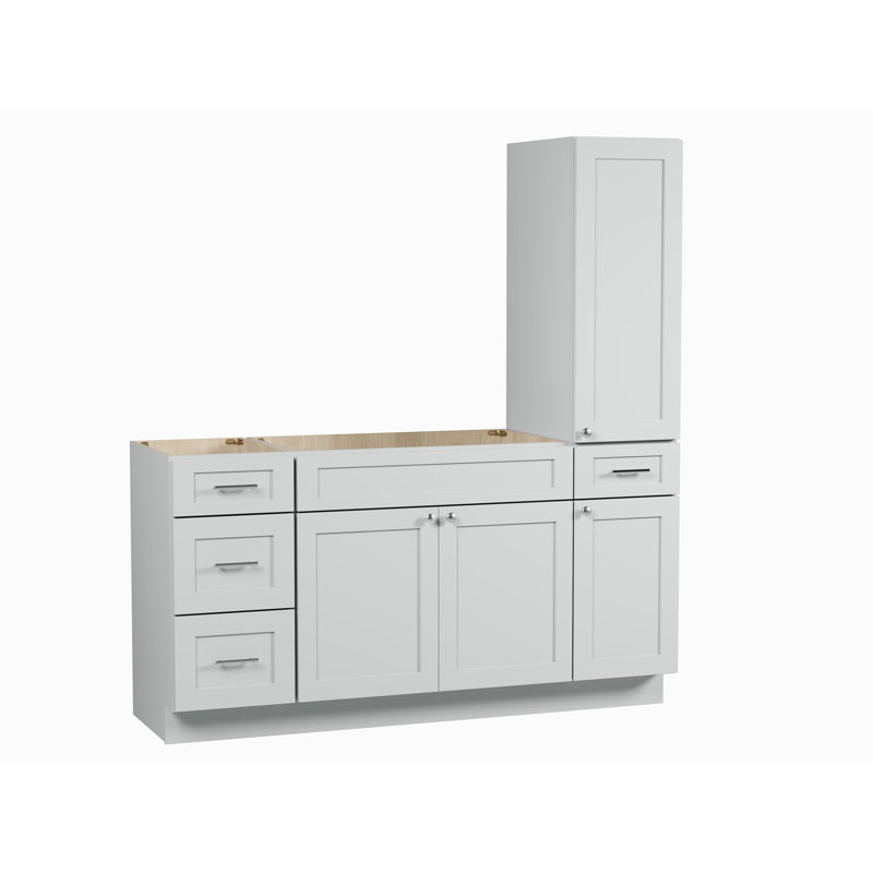 Meuble-lavabo simple de 66 po Disar, Gris