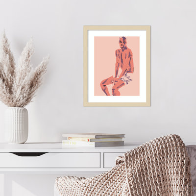«Olender A Man Posing» par Francesco Gulina, reproduction d'art encadrée sur bois