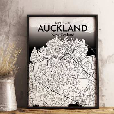 Auckland City Map - No Frame Print