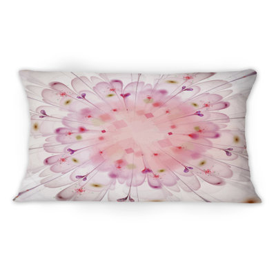 Coussin décoratif imprimé floral rose clair