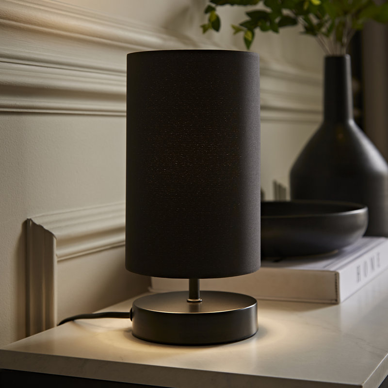 Romica Metal Table Lamp, Matt Black, No, Black