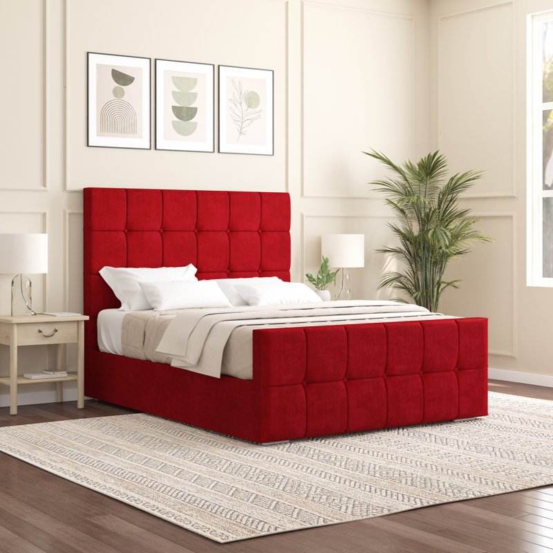 Oakpark Upholstered Bed Frame, Single (3'), Red