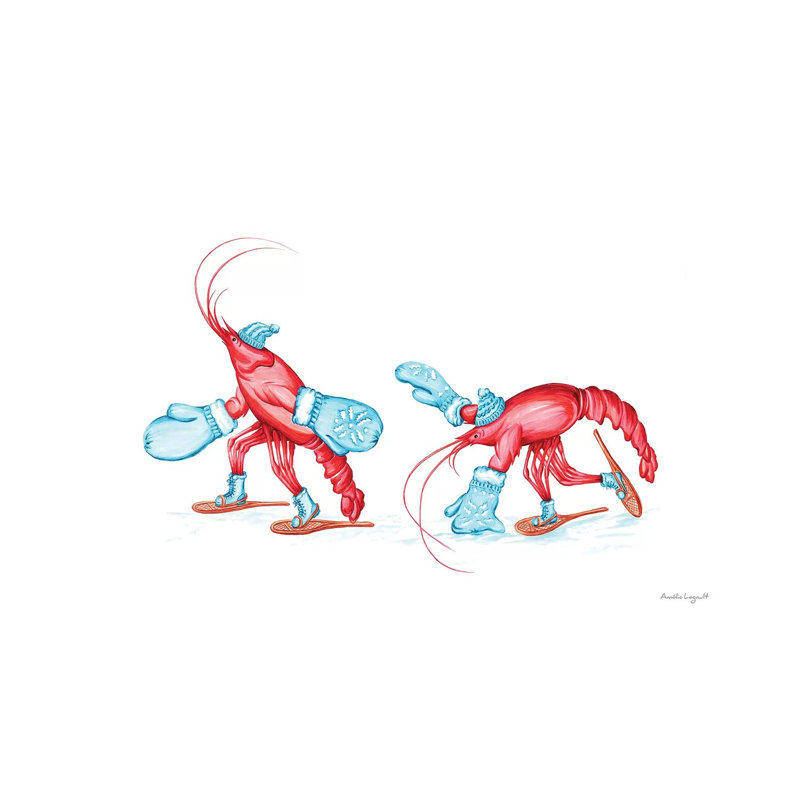 Lobsters Snowshoes by Amélie Legault - Wrapped Canvas Print, 66.04 cm H x 45.72 cm W x 1.91 cm D
