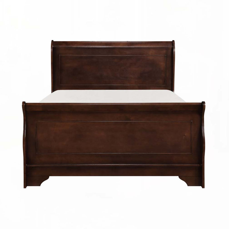 Traditional Style  Bed with Wood Headboard, Queen