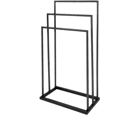 3-Tier Freestanding Iron Towel Rack, 30 Inch Bathroom Floor Shelf, Industrial Rustic Vintage Style Ladder Organizer for Laundry Room & Bedroom