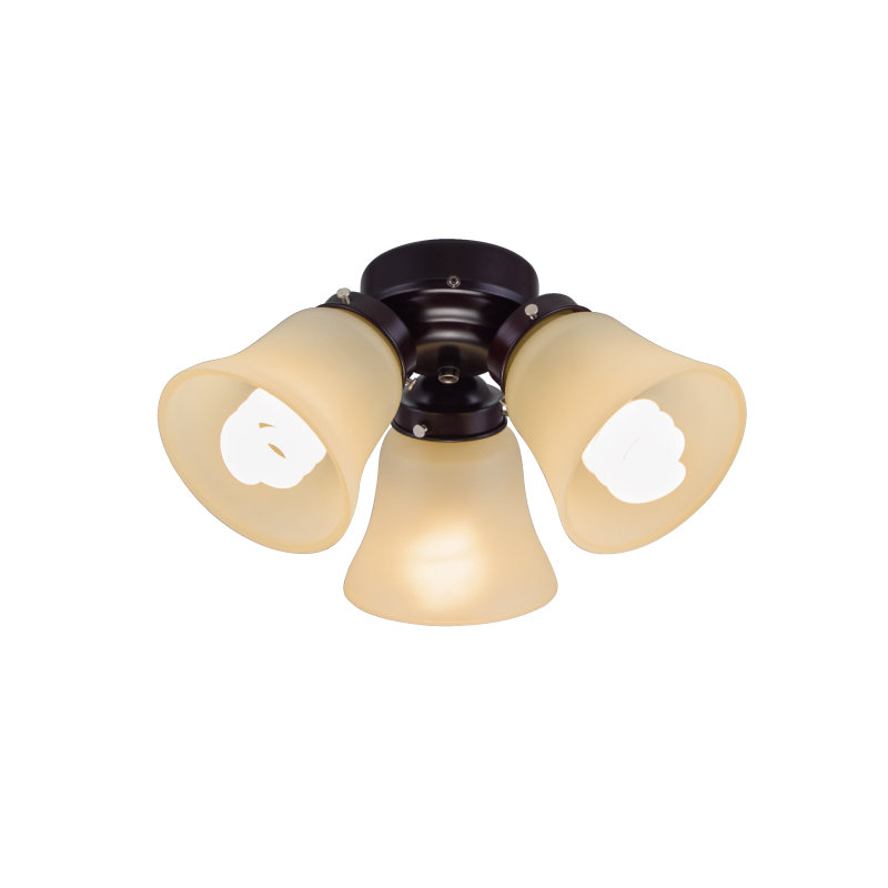 Ventilateur de plafond 3 lumières, Bronze huilé