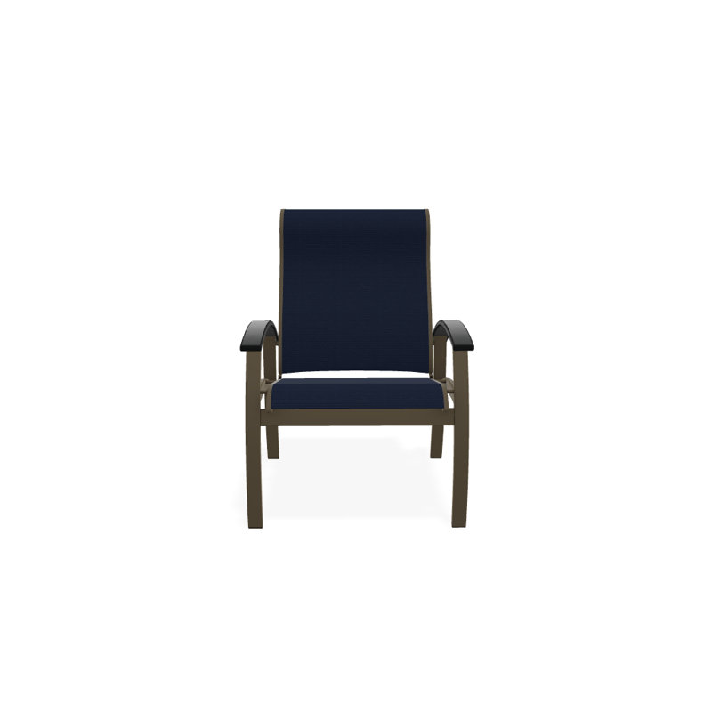 Chaise de patio Askar, Graphite classique, Bleu marine 13D Sunbrella®, Bois de plage texturé