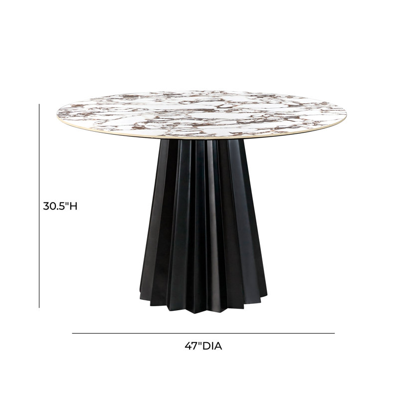 Marble 47" Round Dining Table