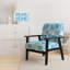 Fauteuil d'appoint à motif géométrique bleu en velours