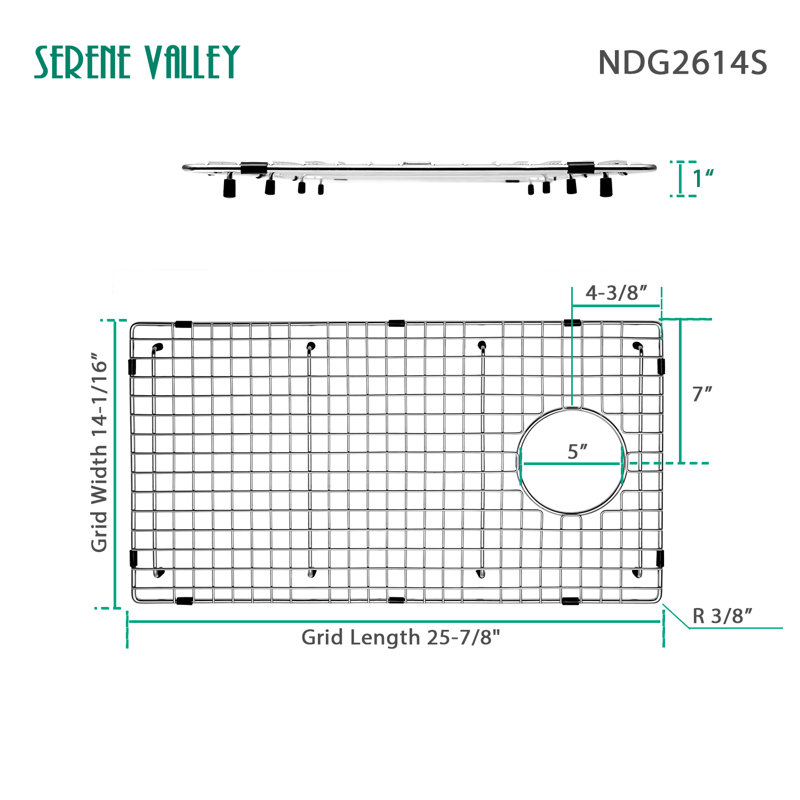 25.91-in x 14.06-in Side Drain Heavy-Duty Stainless Steel Sink Protector