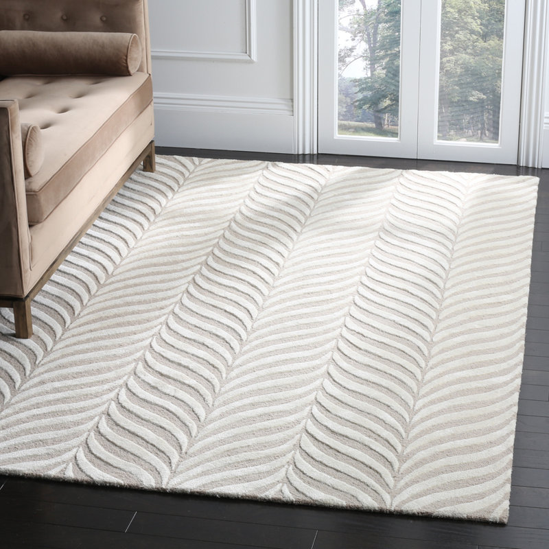 Tapis géométrique en laine touffeté à la main Bowers, Rectangle 8 pi x 10 pi