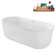 67" Streamline Soaking Glossy White Freestanding Tub and Tray With Internal Drain