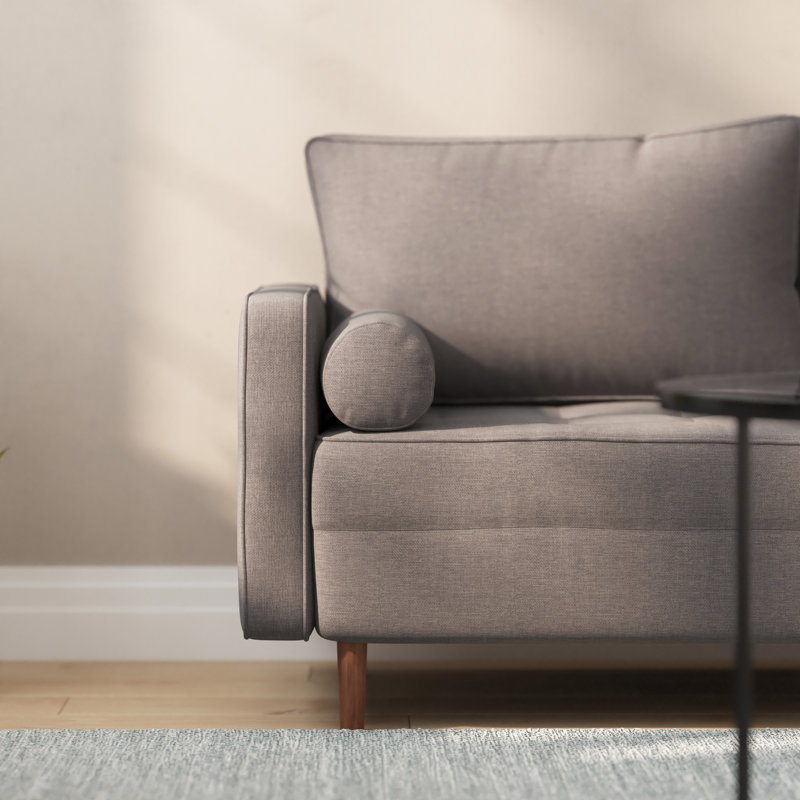 Lange 62'' Wide Tufted Loveseat, Dark Gray Polyester