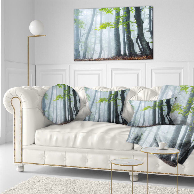 Coussin Green Leaves in Old Forest