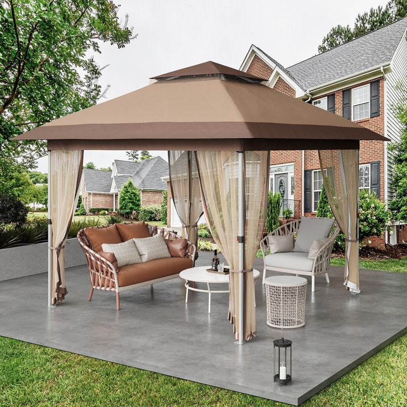 Outdoor Metal Patio , 11 ft. x 11 ft., Brown