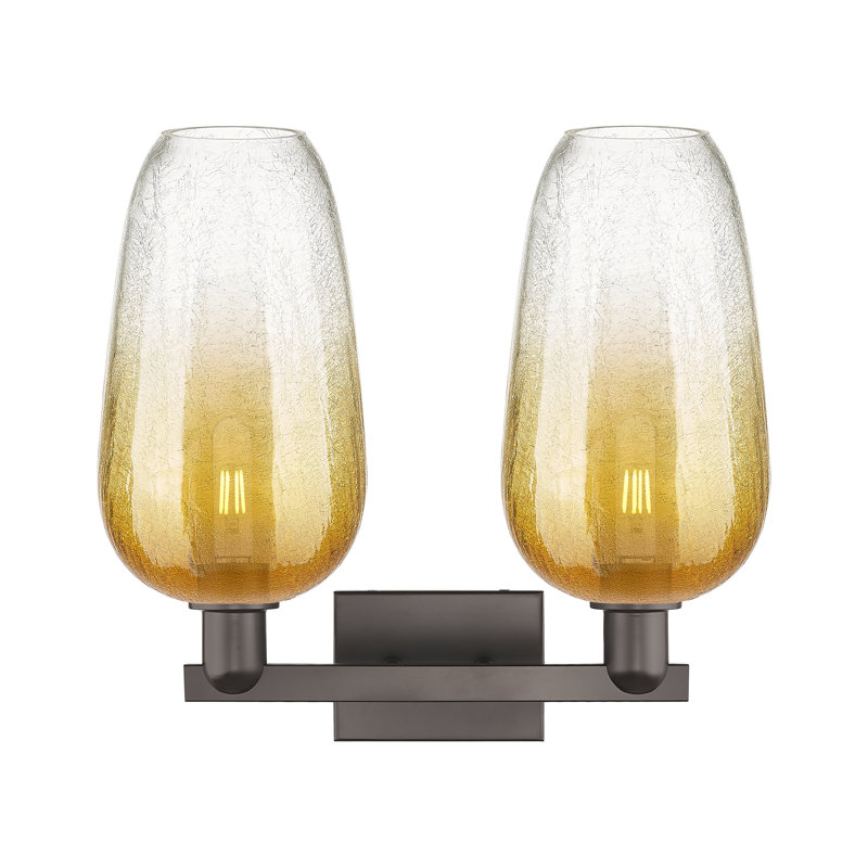 Lumière de meuble-lavabo Kazmierski - Nickel satiné brossé, Clear; Yellow / Oil Rubbed Bronze