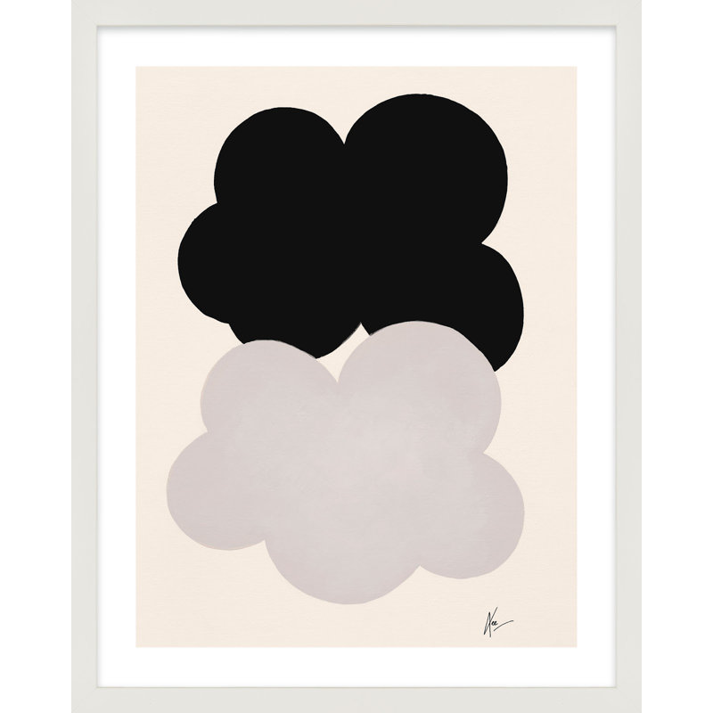 " Silver Lining " by Lee Lessem, White Framed, 38" H x 30" W x 1.25" D