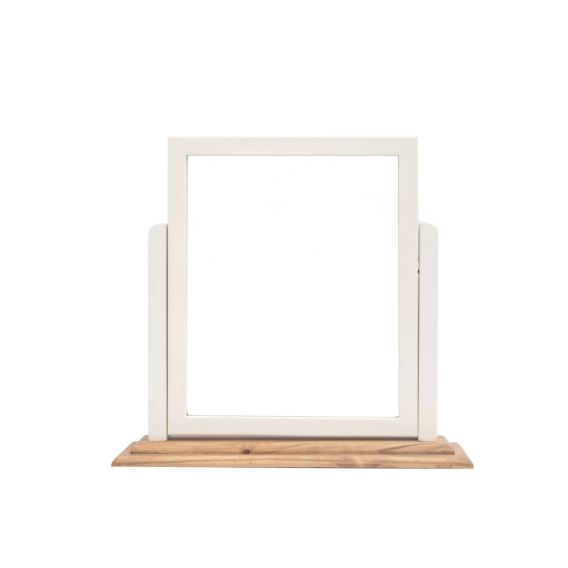 Marquand Flat Floor Mirror, Off White / Waxed Pine