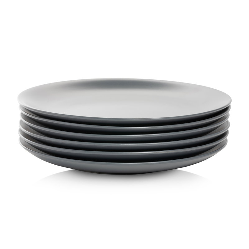 Wazee Matte 10.5" Dinner Plate, Gray