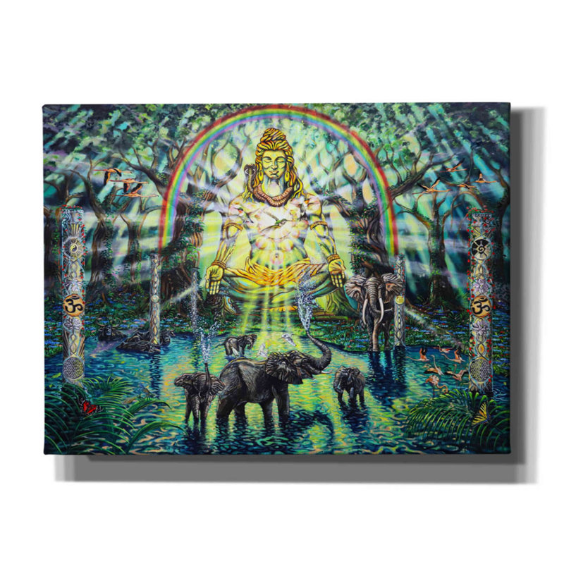 Art mural sur toile Trinx «Shiva Elephants» par Jan Kasparec, H 12 po x l 16 po x P 0,75 po