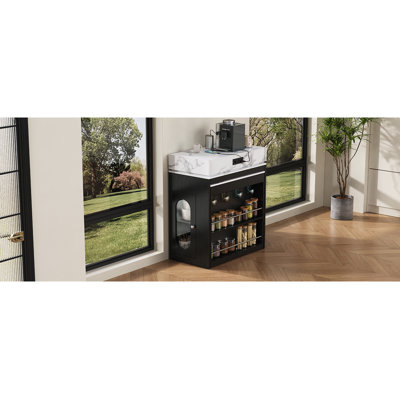 Storage Cabinet with Extendable Dining Table