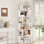 Hermoth 75'' H X 27.6'' W Tall Geometric Bookcase,6-Tier Storage Shelf, Contemporary Display Shelf