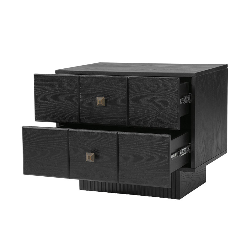 Table de chevet Halvoria, Noir, 1