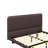 Floating Bed Frame With Remote Led Lights, Full Size Modern Pu Platform Bed, Coffee, Build Leather And Metal Legs, , Smooth Setup Experience-125572973-125572974