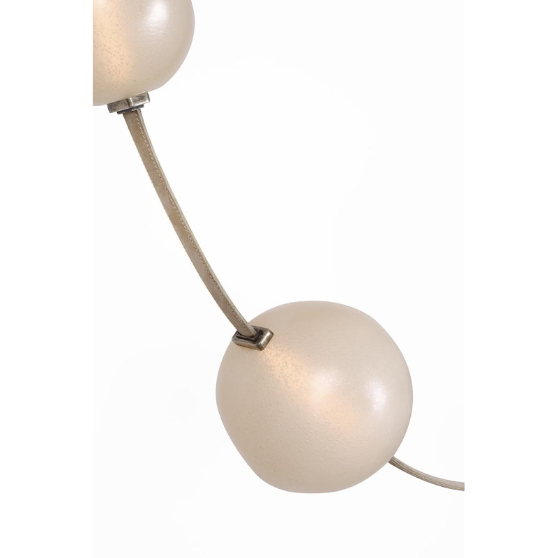 Anne-Marie Barton Dune Belted Light with Fizzy Nude Glass, Ash Suede/Mottled Pewter