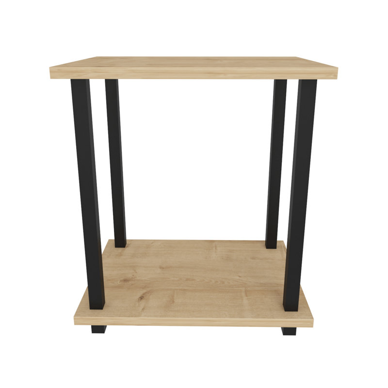 Table d'appoint Monowi, Noir, Chêne