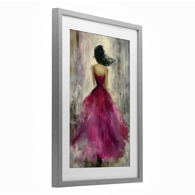 «After Midnight Girl in Gown», reproduction encadrée sous verre, design par Annabelle Hall, H 20 po x l 14 po