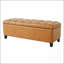 Banc repose-pieds avec rangement, surface en polyuréthane, pieds en bois d'hévéa, capacité de 300 lb
