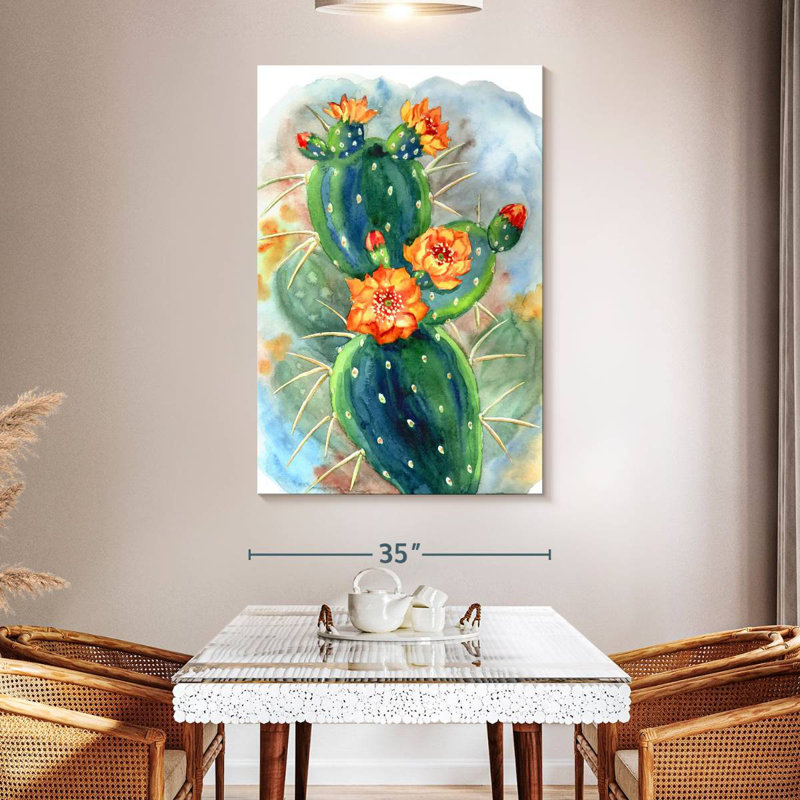 Harnek Prickly Pear Cactus, 51" H x 34" W