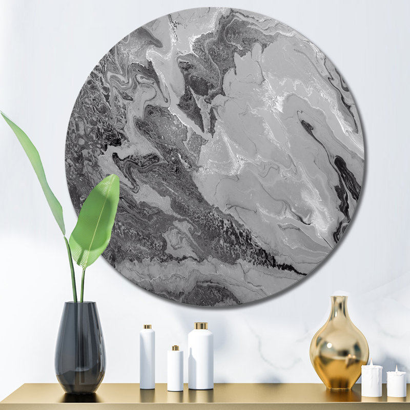 «Gray Wavy», art mural moderne, H 23 po x l 23 po x P 1 po