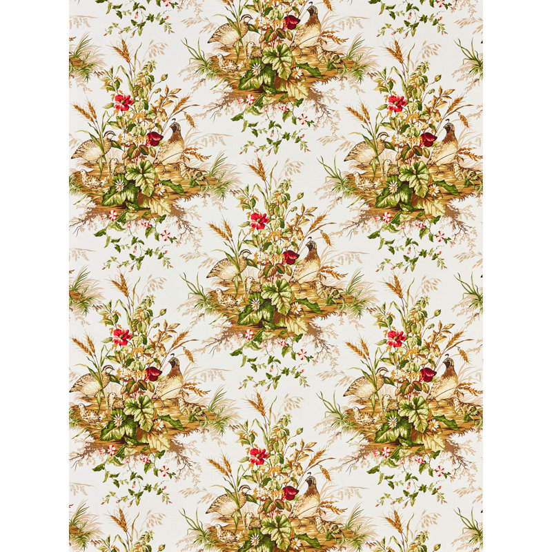 Tissu Edwin's Covey, Multicolore / Blanc