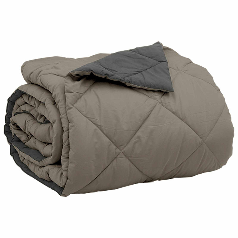  Summer Duvet Light Grey And Anthracite 200 X 155 Cm Microfiber, Double