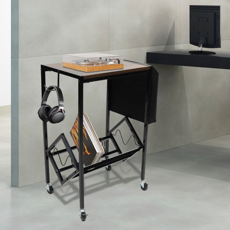 2-layer 25.7"H Record Storage Rack with Wheels