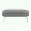 Banc de rangement contemporain avec métal chromé et similicuir gris-156050416