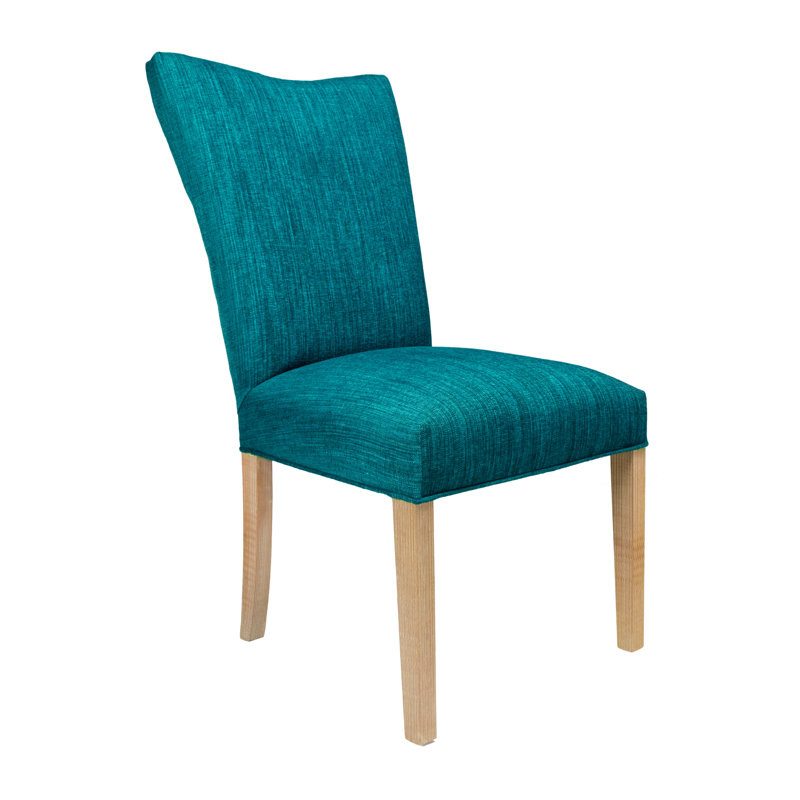 Chaise parsons rembourrée Hilley Spring Seating, Naturel, Turquoise