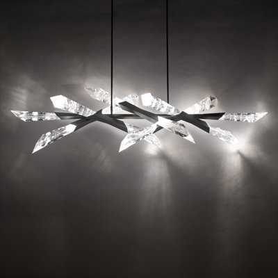 Solitude 12 Light Crystal LED Linear Pendant