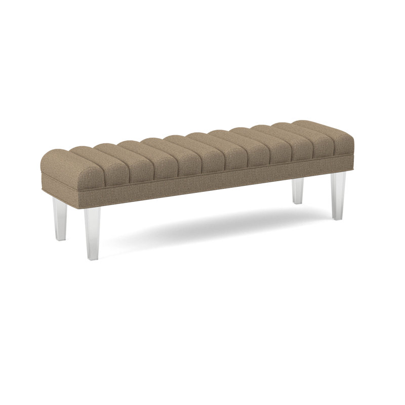 Lana Upholstered Bench, 18" H x 60" W x 18"D, Elise Flax 100% Polyester