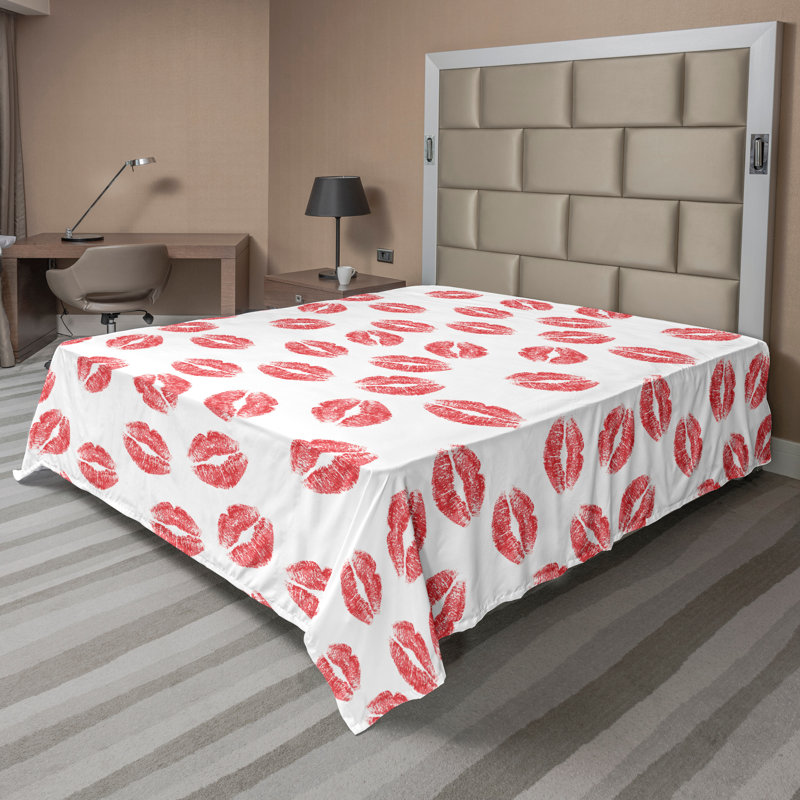 Drap rouge et rouge à lèvres Ambesonne, Très grand