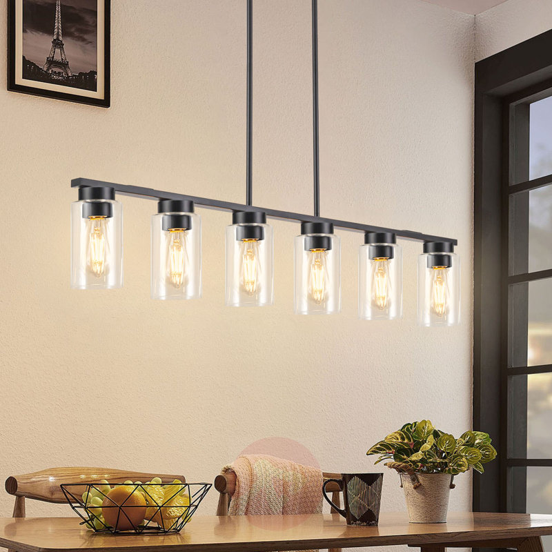 Luminaire linéaire pour îlot de cuisine 6 lumières Barrile