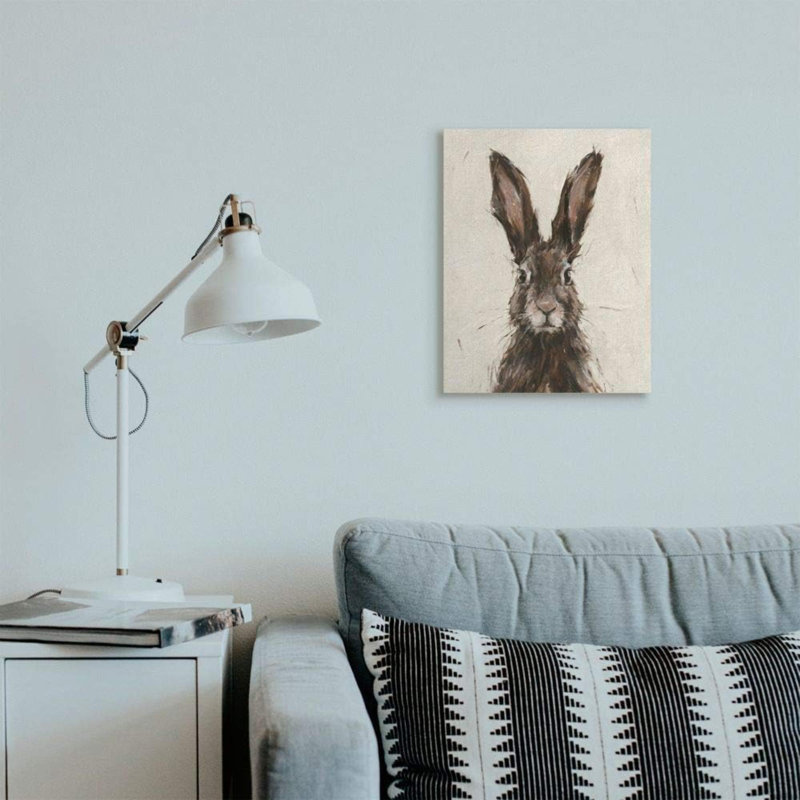 Peinture de lapin européen, H 20 po x l 16 po