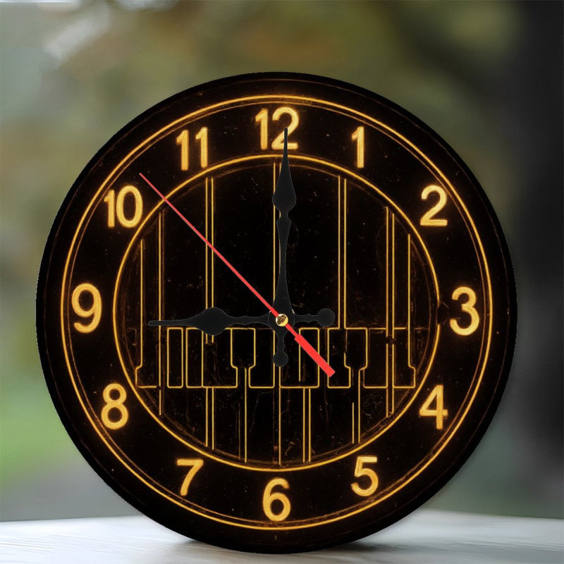 Horloge avec touches de piano