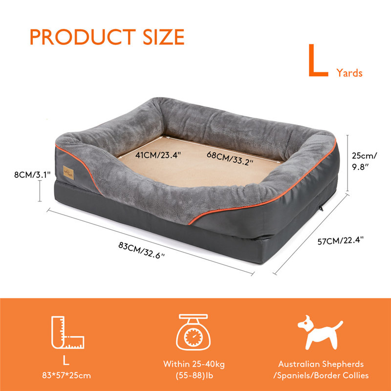 Traversin orthopédique, Grand (l 32,6 po x P 22,4 po x H 9,8 po)