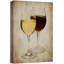 Rétro rétro, verres à vin rouge et blanc sur toile-94537592