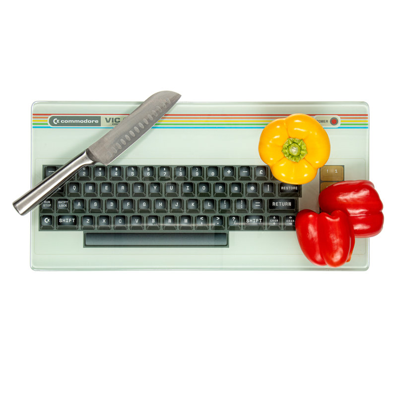 Retro Vic20 Keyboard Glass Chopping Board 