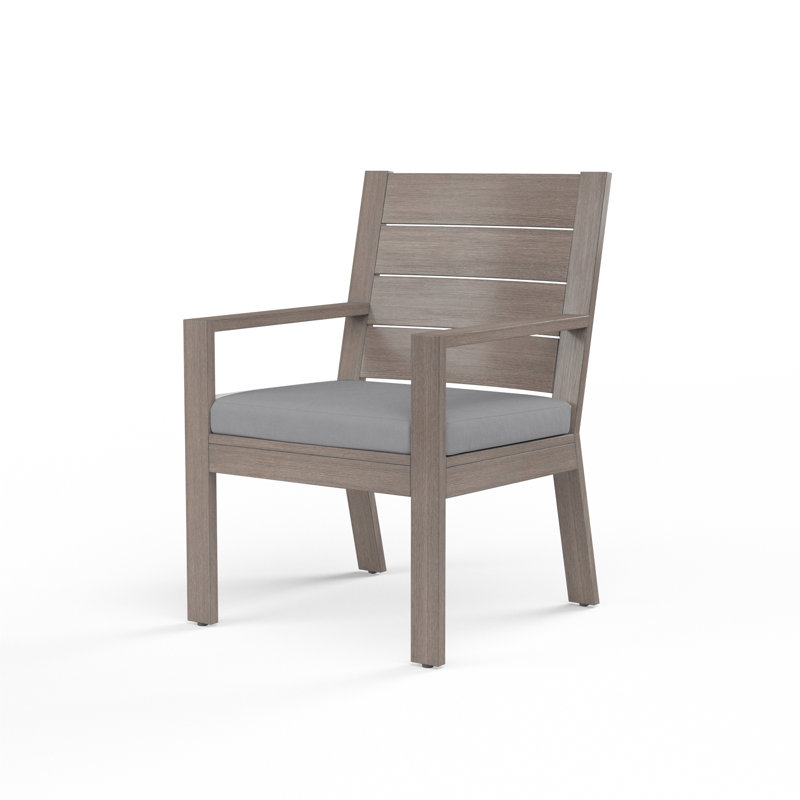 Laguna Outdoor Dining Armchair with Cushion, Canvas Granite Sunbrella® Canvas