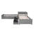 L-Shaped Platform Bed with Trundle, Drawers & Built-In Corner Desk – 3-in-1 Sleeping Solution-200464132